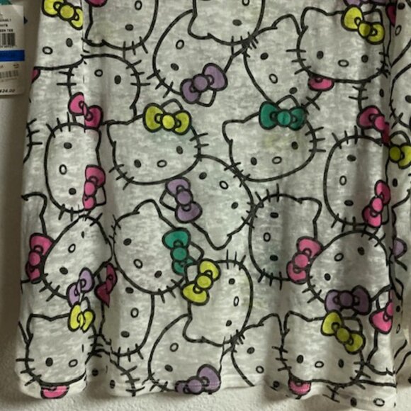 HELLO KITTY BY SANRIO KITTY GALORE 2014 HIGH-LOW SHIRT TOP COTT/POLY NWT (JR) XL - Picture 8 of 14